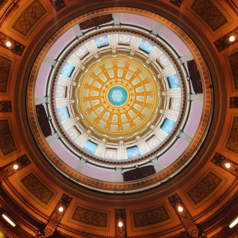 Michigan State Capitol interior in Lansing, where lawmakers repealed the state's 1931 abortion ban and passed the Michigan abortion law changes